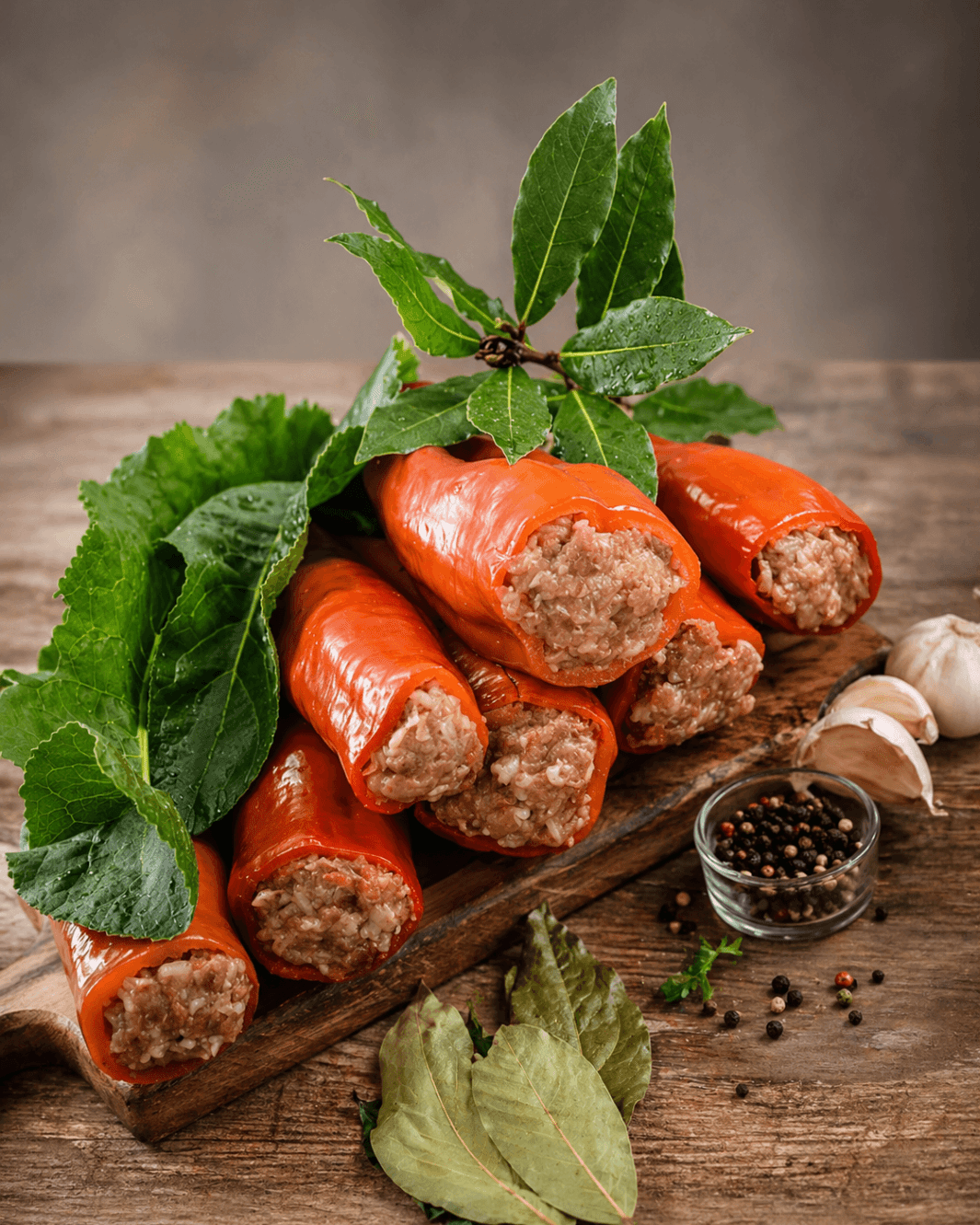 Gefüllte Paprika ( Rind + Reis )